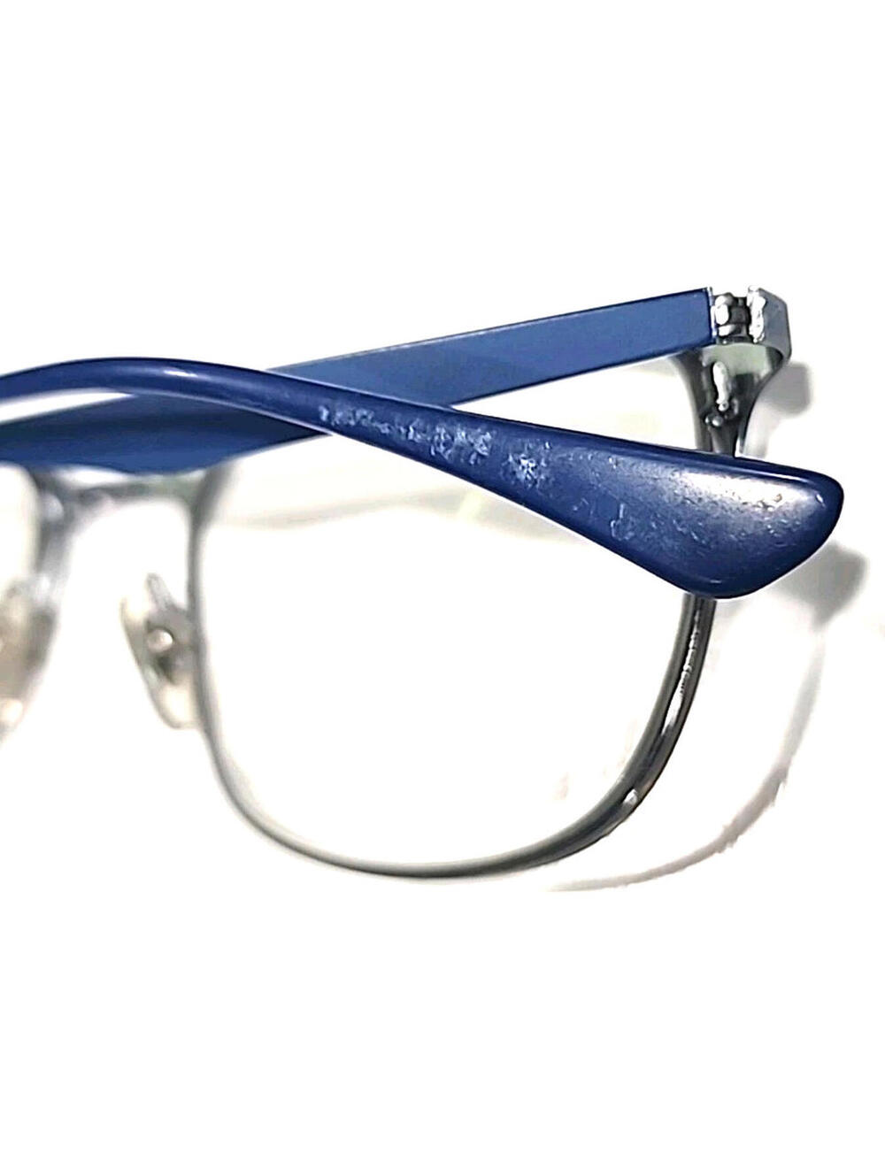 Ray Ban RB6421 3041 Blue Silver Metal Square Eyeglasses Frame 54-18 145 - Picture 7 of 10